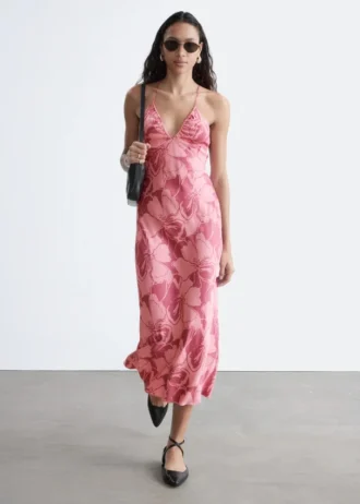 Robe midi en satin