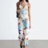 Robe midi en satin