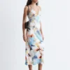 Robe midi en satin