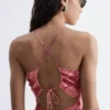 Robe midi en satin