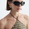 Robe midi en soie à dos nu