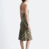 Robe midi en soie à dos nu