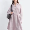 Robe midi en soie et coton imprimée
