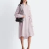 Robe midi en soie et coton imprimée