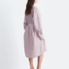 Robe midi en soie et coton imprimée