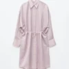 Robe midi en soie et coton imprimée