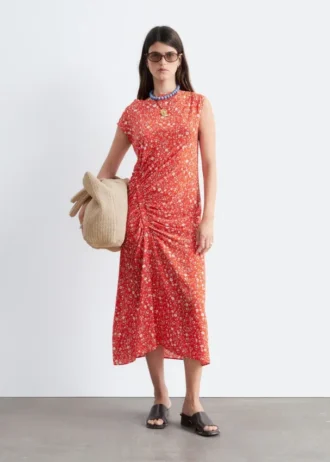 Robe midi à encolure bateau
