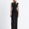 Robe midi à encolure croisée