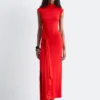 Robe midi à encolure croisée