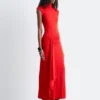Robe midi à encolure croisée