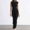 Robe midi à encolure croisée
