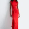 Robe midi à encolure croisée
