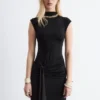 Robe midi à encolure croisée