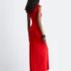 Robe midi à encolure croisée