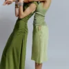 Jupe-culotte en satin mi-longue