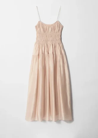 Robe midi froncée