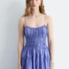 Robe midi froncée