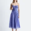 Robe midi froncée