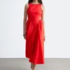 Robe midi à nouer dans le dos
