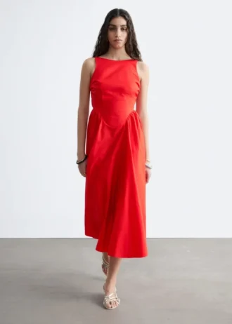Robe midi à nouer dans le dos