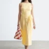Robe midi à nouer dans le dos