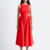 Robe midi à nouer dans le dos