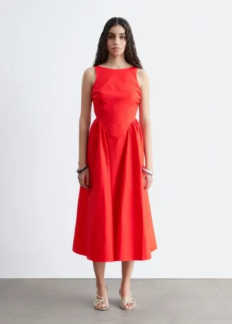 Robe midi à nouer dans le dos