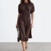 Robe midi à nouer à la taille