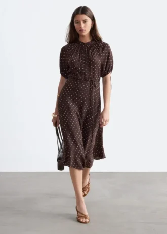 Robe midi à nouer à la taille