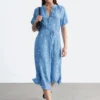 Robe midi à nouer à la taille
