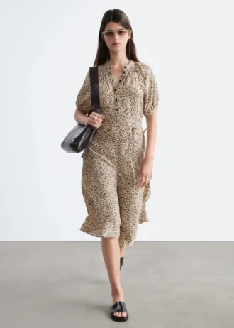 Robe midi à nouer à la taille