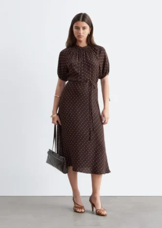 Robe midi à nouer à la taille