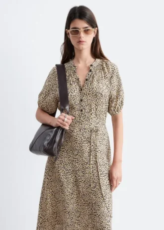 Robe midi à nouer à la taille