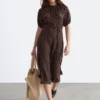 Robe midi à nouer à la taille