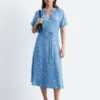 Robe midi à nouer à la taille