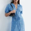 Robe midi à nouer à la taille