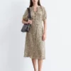 Robe midi à nouer à la taille