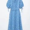 Robe midi à nouer à la taille