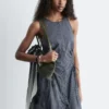 Robe midi sans manches à cordon
