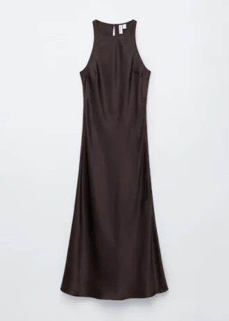 Robe midi sans manches en satin
