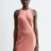 Robe midi sans manches en satin