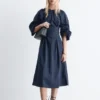 Robe midi sculpturale à cordon