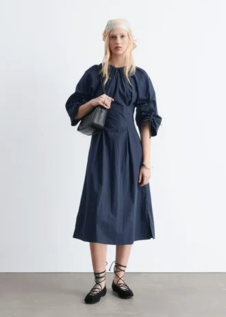 Robe midi sculpturale à cordon