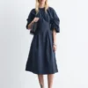 Robe midi sculpturale à cordon