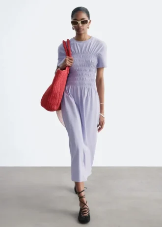 Robe midi smockée