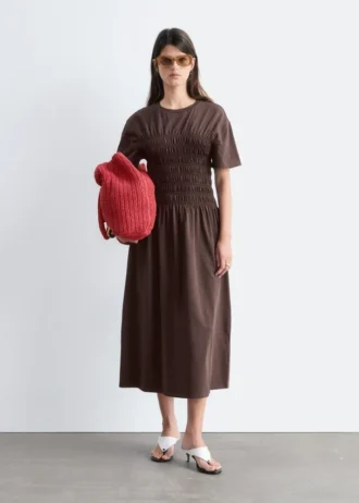 Robe midi smockée