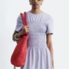 Robe midi smockée