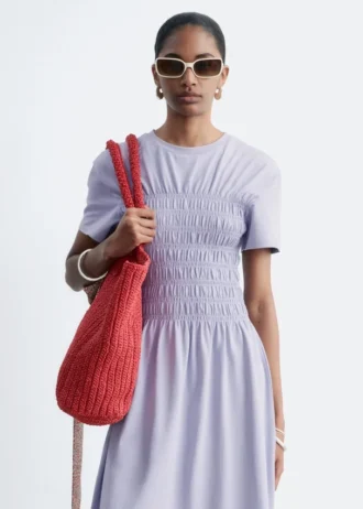 Robe midi smockée
