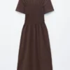 Robe midi smockée