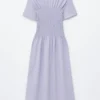 Robe midi smockée